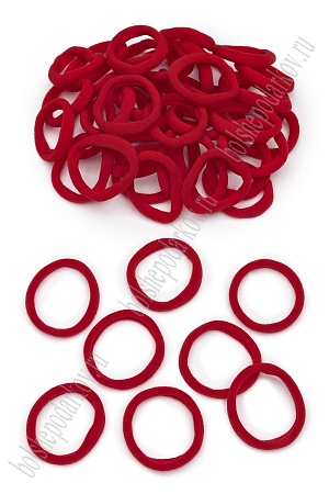 Резинки бесшовные для волос 3,5 см (100 шт) SF-7400, красный №22