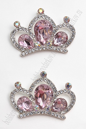 Серединка ювелирная &quot;Корона&quot; (2 шт) SF-7045, светло-розовый №13