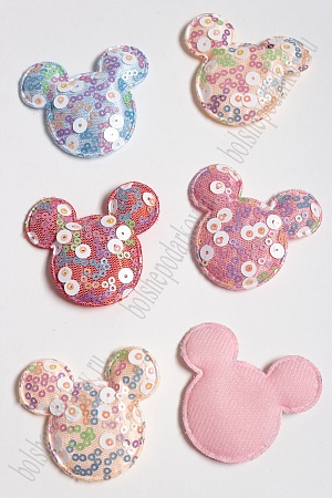 Патч с крупными пайетками &quot;Микки&quot; 55*58 мм (30 шт) SF-2975, ассорти