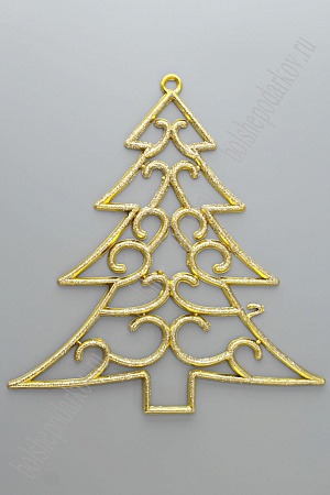 Новогоднее украшение с блестками 25*22 см &quot;Елочка&quot; (SF-1705) золото