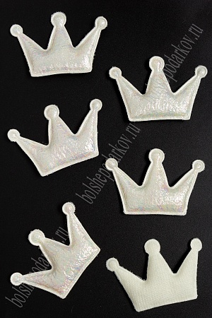 Патч с переливом &quot;Корона&quot; 6,5*4,5 см (10 шт) SF-3781, кремовый