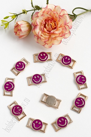 Пряжка-серединка &quot;Смайл&quot; 25*12 мм (30 шт) SF-096, сиреневый