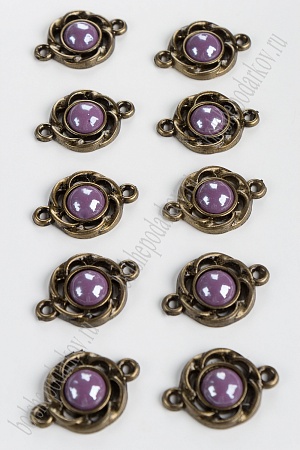 Подвеска пластик 28*20 мм &quot;Цветок&quot; (10 шт) SF-2490, сиреневый А6