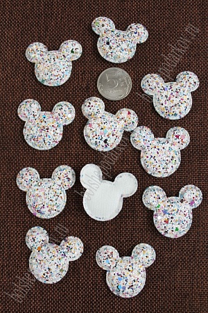 Патч 3D, россыпь пайеток &quot;Мультик&quot; 4*3,8 см (20 шт) SF-1534, белый/голубой