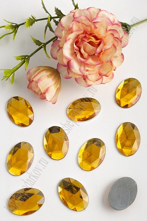 Стразы граненые 18*25 мм, овал (50 шт) SF-1612, золото