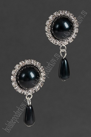 Серединка ювелирная с подвеской (2 шт) SF-5954, серебро/черный №25