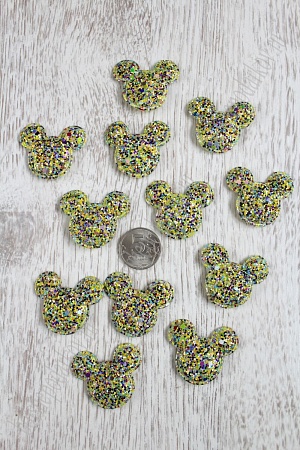 Патч 3D, россыпь пайеток &quot;Мультик&quot; 4*3,8 см (20 шт) SF-1534, салатовый