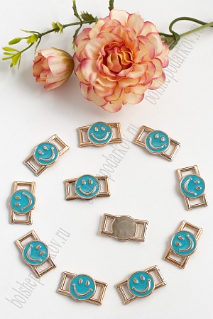 Пряжка-серединка &quot;Смайл&quot; 25*12 мм (30 шт) SF-096, голубой