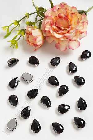 Стразы пришивные 14 мм &quot;Капелька&quot; (20 шт) SF-3708, черный №16