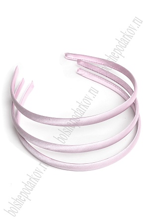 Ободки 1 см, пластик. с атласной тканью (20 шт) SF-1465, розовый №093