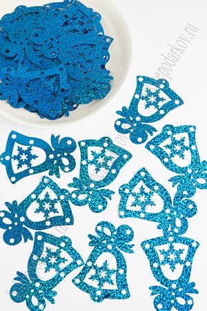 Пайетки 8*6 см &quot;Колокольчик&quot; 50 гр (SF-1937) синий №50117