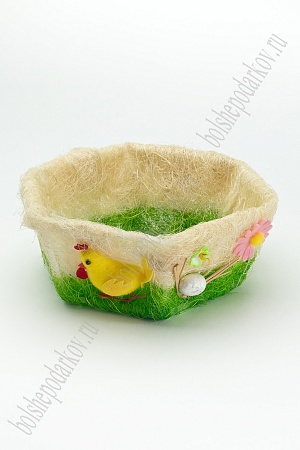 Пасхальный декор &quot;Корзинка&quot; 21 см (SF-5030) зеленый