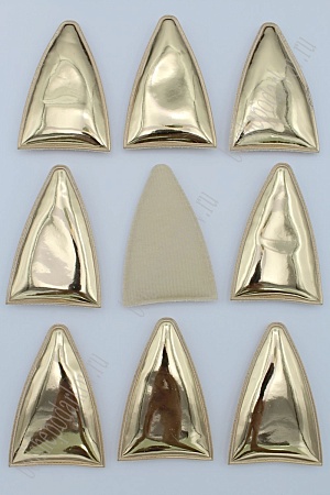 Патч 3D, глянец &quot;Ушки вытянутые&quot; 7*5 см (10 шт) SF-1882, золото