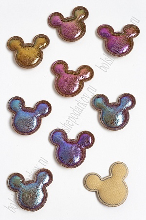 Патч кожзам 3D &quot;Мультик&quot; 4,2*3,5 см (10 шт) SF-2970, коричневый хамелеон