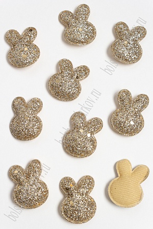 Патч 3D с блестками &quot;Зайка&quot; 4*3 см (20 шт) SF-3162, светлое золото