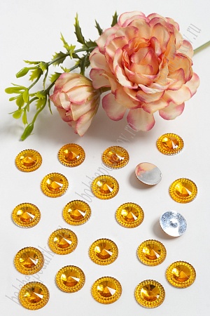 Стразы &quot;Круг-декор&quot; 14 мм (100 шт) SF-798, золотой