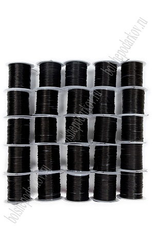 Резинка 0,8 мм*10 ярд в бобине (25 шт) SF-7496, черный