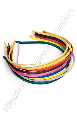 Ободки атласные 0,5 см, металл (20 шт) SF-1464, ассорти