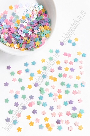 Пайетки &quot;Цветочки №1&quot; 4 мм*100 гр (SF-6090) ассорти