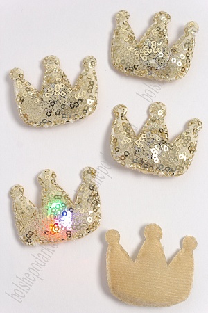 Патч с пайетками &quot;Корона&quot; 5,3*4,3 см (5 шт) SF-3165, золотой