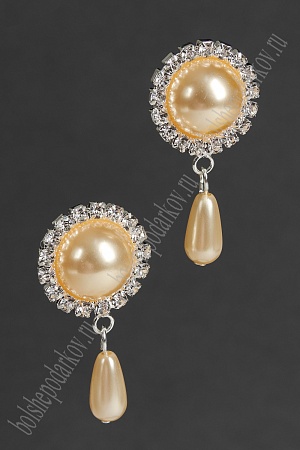 Серединка ювелирная с подвеской (2 шт) SF-5954, серебро/св.-персиковый №73