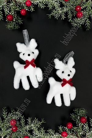 Новогодние украшения &quot;Олени&quot; 6,5*11 см (2 шт) SF-7550