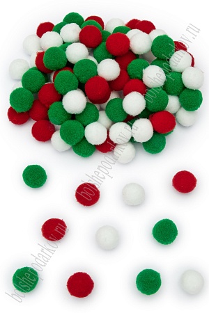 Помпоны Premium 1,5 см (200 шт) SF-3308, ассорти №8