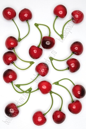 Муляж декоративный черешня средняя красно-бордовая, SF-2327 (100 ягод)