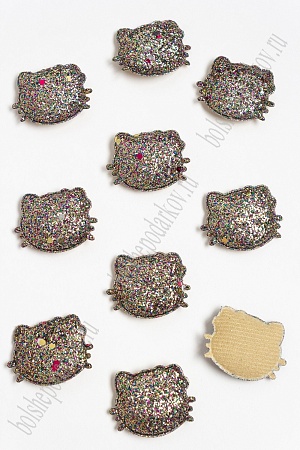 Патч 3D с блестками &quot;Котёнок&quot; 2,9*3,2 см (20 шт) SF-3162, разноцветный №2