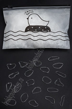 Резинки нейлоновые 2 см в косметичке (1000 шт) SF-7024, прозрачный