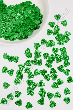 Пайетки &quot;Сердечки&quot; 16*15 мм/50 гр (SF-1141) зеленый