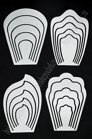 Набор пластиковых шаблонов 1 мм &quot;Лепестки&quot; №2
