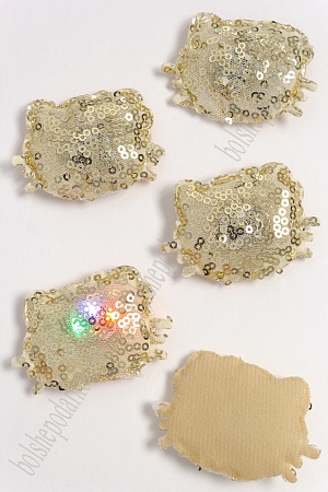 Патч с пайетками &quot;Котёнок&quot; 5*4,2 см (5 шт) SF-3165, золотой