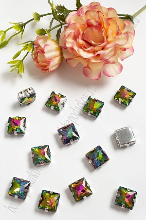 Стразы пришивные 12 мм &quot;Квадрат&quot; (20 шт) SF-3710, хамелеон №24