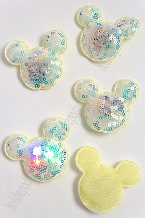 Патч с пайетками &quot;Мультик&quot; 6*5,3 см (5 шт) SF-3165, лимонный