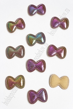 Патч кожзам 3D &quot;Бантик&quot; 3,5*2,5 см (10 шт) SF-2970, коричневый хамелеон