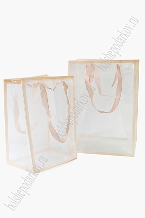 Пакет прозрачный 25*35*18 см (10 шт) SF-7373, персиковый