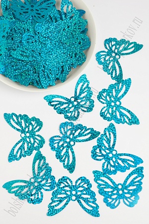 Пайетки &quot;Бабочка большая&quot; 75*60 мм/50 гр (SF-1137) бирюзовый №А10