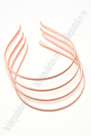 Ободки атласные 0,5 см, металл (20 шт) SF-1464, персиковый