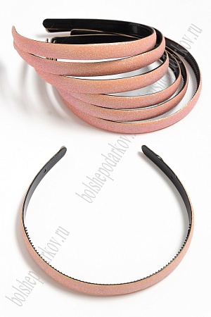 Ободки 1,2 см пластиковые с блестками (12 шт) SF-3184, персиковый