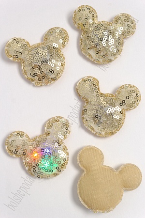 Патч с пайетками &quot;Мультик&quot; 6*5,3 см (5 шт) SF-3165, золотой