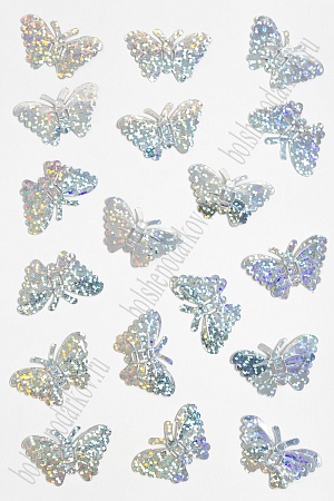 Пайетки &quot;Бабочки&quot; 34*22 мм*50 гр (SF-3071), серебряный