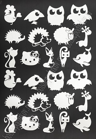 Набор наклеек из термотрансферной пленки &quot;Ассорти&quot; №8, серебро