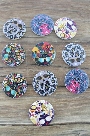 Пуговицы декоративные 30 мм с рисунком &quot;Лицо с очками&quot; (20 шт) SF-2184