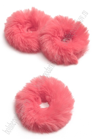 Резинка для волос из искусственного меха 8 см (10 шт) SF-6106, коралловый №18