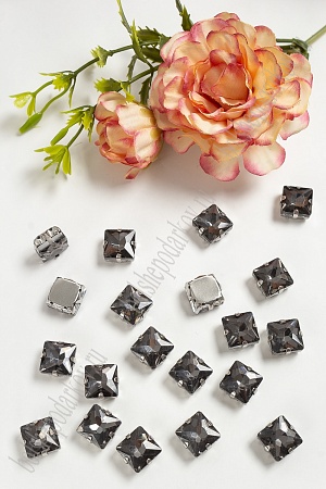 Стразы пришивные 10 мм &quot;Квадрат&quot; (20 шт) SF-3711, графитовый №2