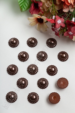 Полубусины &quot;Цветочек&quot; 18 мм, SF-431 (50 гр) шоколадный №80