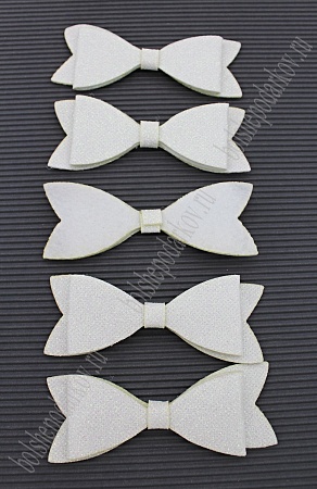 Патч с блестками 10*3 см &quot;Бантик&quot; (10 шт) SF-1873, белый