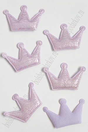 Патч с переливом &quot;Корона&quot; 6,5*4,5 см (10 шт) SF-3781, сиреневый