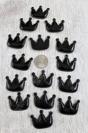 Патч 3D, кожзам &quot;Корона&quot; 3,5*3 см (20 шт) SF-1541, черный